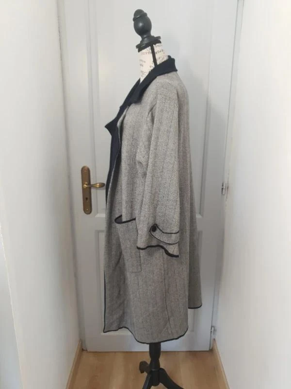 Manteau long souple / Veste fluide gris & noir Sweet Lady – Taille S / M (36 / 3 – photo 3